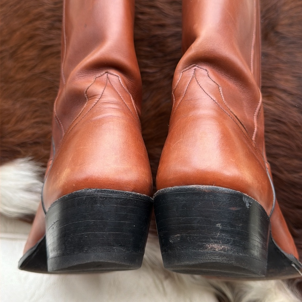 Rios of Mercedes Classic Brown Leather Cowboy Boots - Picture 6 of 9